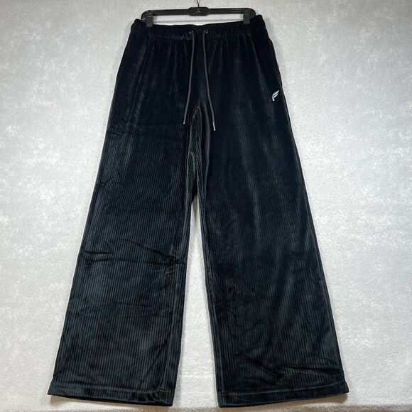 Fabletics Plush Rib Cropped Sweatshirt Wide Leg Pants Matching Set Size ML Black - Picture 11 of 16